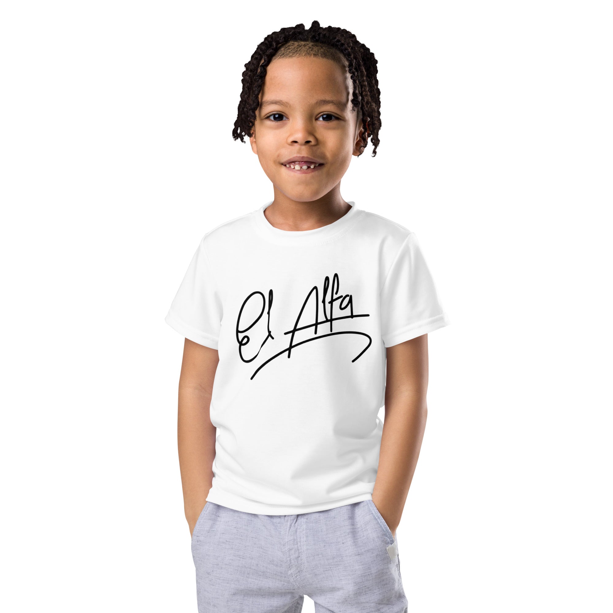 Alfa Signature - Camiseta de cuello redondo para niños